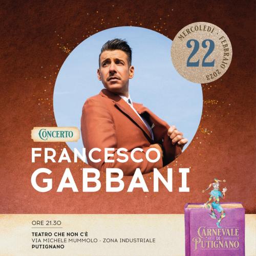 Francesco Gabbani in concerto al Carnevale di Putignano 2023