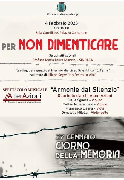 "Armonie dal Silenzio": AlterAzioni  Per non dimenticare