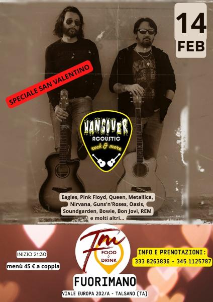 HANGOVER - acoustic rock'n'pop speciale San Valentino live al Fuorimano/Talsano (TA)
