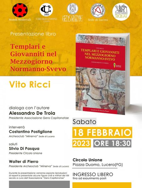 Presentazione del libro “Templari e Giovanniti nel Mezzogiorno Normanno-Svevo”