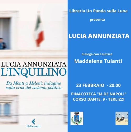 LUCIA ANNUNZIATA presenta " L'inquilino" - Feltrinelli editori