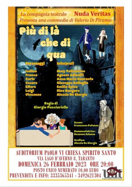 "Più di là che di qua"  Commedia brillante di Valerio Di Piramo