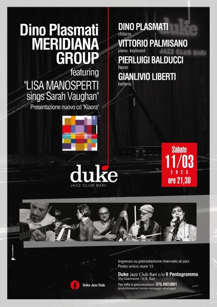 Dino Plasmati MERIDIANA GROUP featuring "LISA MANOSPERTI sings Sarah Vaughan"