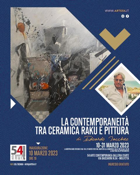 “La contemporaneità tra ceramica Raku e pittura”. Molfetta e Avellino unite sotto l’arte di Edoardo Iaccheo.  Il 10 marzo l’apertura della mostra in Galleria Arte 54 di Molfetta