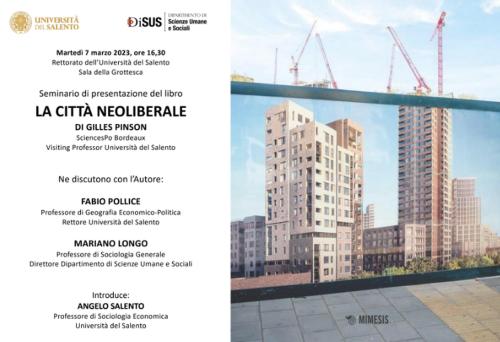 “La Città Neoliberale” la Presentazione del Libro di Gilles Pinson