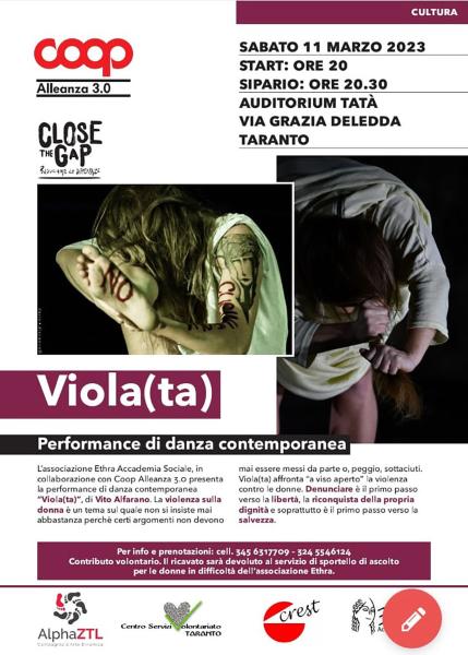 “Viola(TA) al Tatà la violenza sulle donne diventa Danza