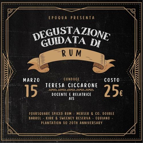 Degustazione guidata di RUM
