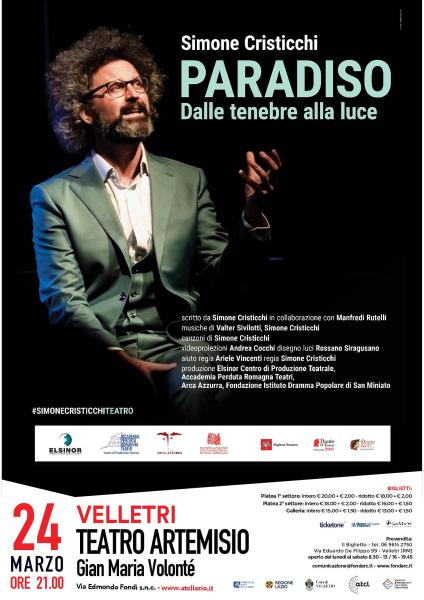 Simone Cristicchi  in  Paradiso Dalle Tenebre alla Luce