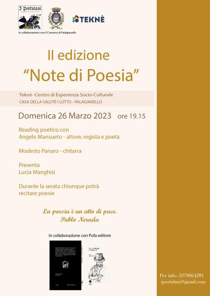 II edizione di "NOTE di POESIA": tra versi e musica
