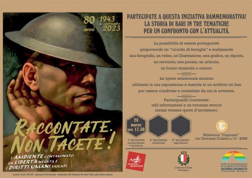 RACCONTATE. NON TACETE! L’ambiente contaminato,  la Libertà negata e  i Diritti Umani violati