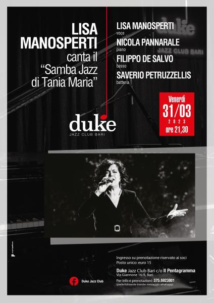 Lisa Manosperti canta il “Samba Jazz di  Tania Maria”
