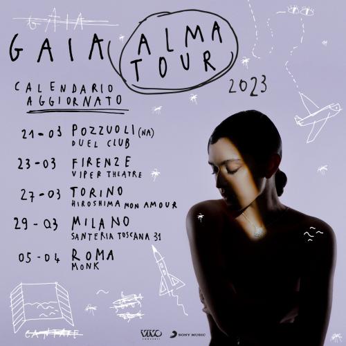 Gaia  Nuove Date e Venue per  Alma Tour