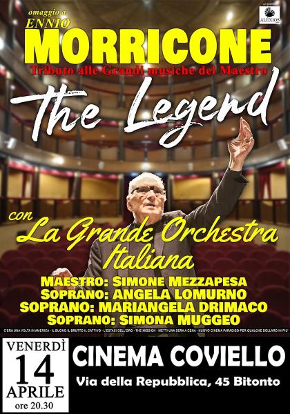 Bitonto: al Cinema Coviello ''Morricone the Legend - Tributo alle grandi Musiche del Maestro''