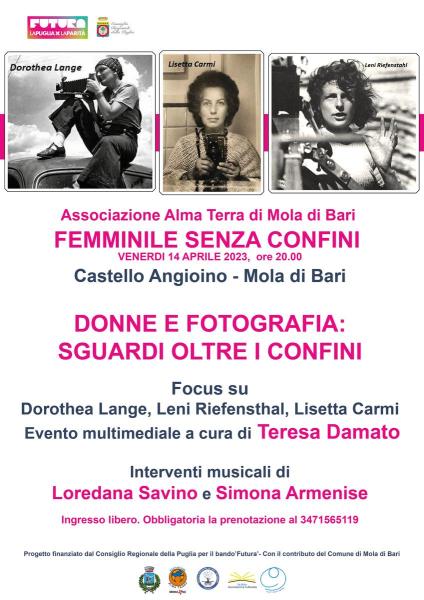 Conferenza-spettacolo 'Donne e fotografia, sguardi oltre i confini'