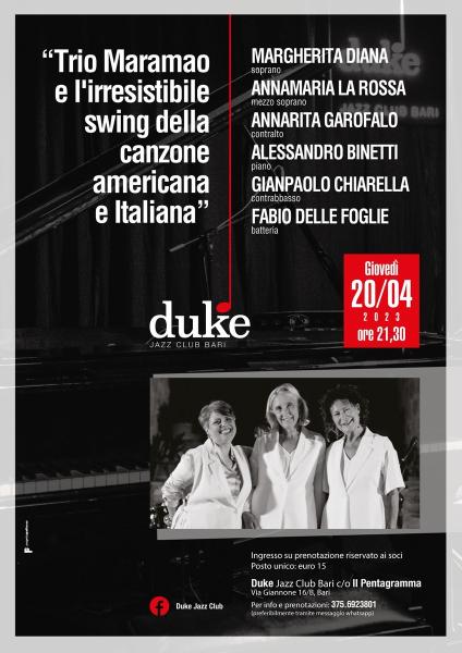 “Trio Maramao e l'irresistibile swing della canzone Americana e Italiana”