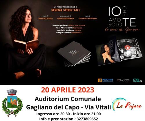 Serena Spedicato in "IO CHE AMO SOLO TE le voci di Genova"