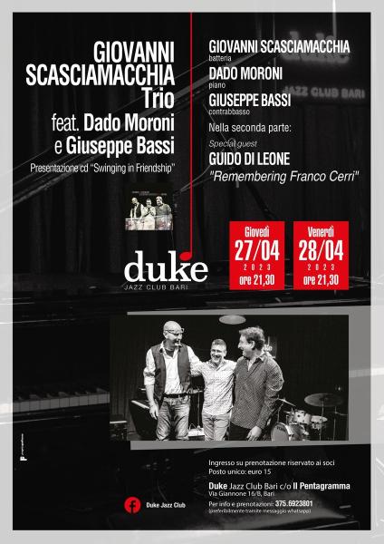 “Giovanni Scasciamacchia Trio feat. Dado Moroni e Giuseppe Bassi”