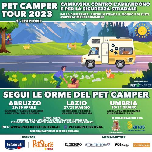 Al via Pet Camper Tour. Terza edizione "on the road" con diverse tappe nel centro Italia.