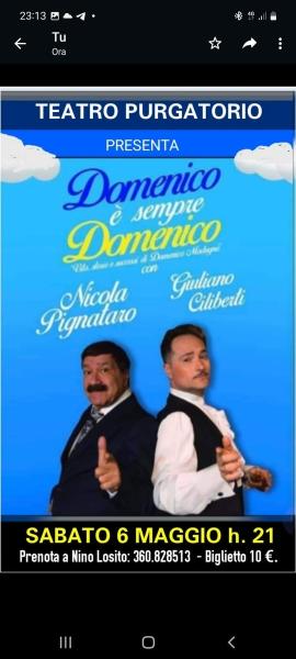 Spettacolo di Musica e Cabaret con Nicola Pignataro & Giuliano Ciliberti al Teatro Pugratorio - Sabato 6 Maggio ore 21:00