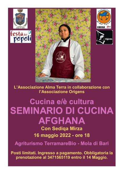 SEMINARIO DI CUCINA  AFGHANA  con Sediqua Mirza