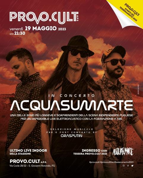 Acquasumarte in concerto al Provo.Cult