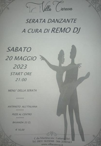 Serata danzante con Remo Dj