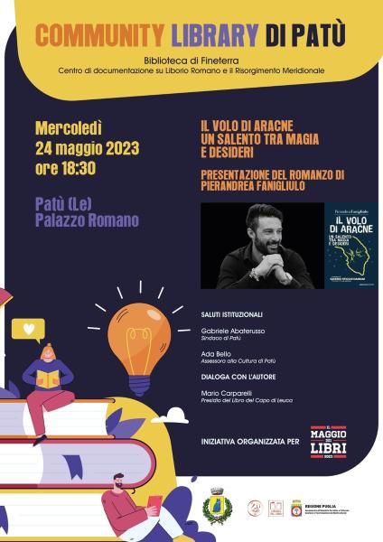 Pierandrea Fanigliulo presenta a Patù “Il volo di Aracne. Un Salento tra magia e desideri”