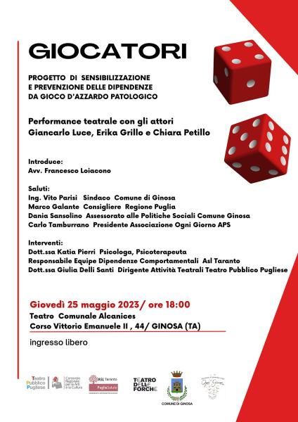 Giocatori - Evento teatrale inserito nel progetto Gioco d’Azzardo Patologico (GAP)