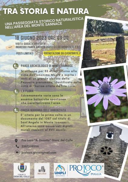 TRA STORIA E NATURA una passeggiata storico naturalistica nell'area del Monte Sannace - SOLD OUT!