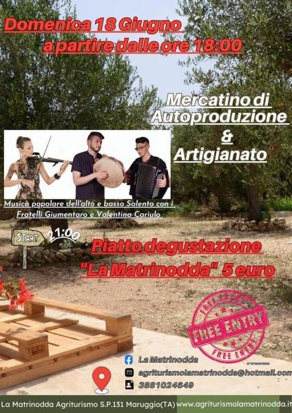 Mercatino di Autoproduzione e Concerto di pizzica!