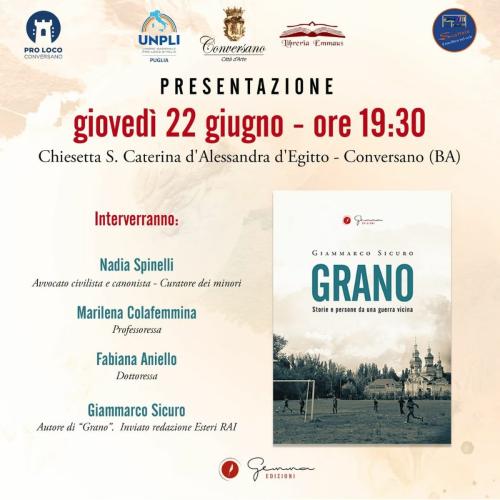 Presentazione del libro GRANO di Giammarco Sicuro
