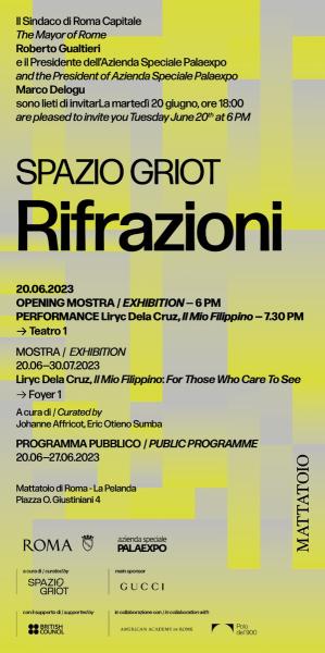 Rifrazioni, la programmazione artistica di SPAZIO GRIOT