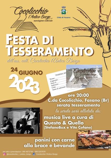 Festa di tesseramento di Cocolicchio l'Antico Borgo