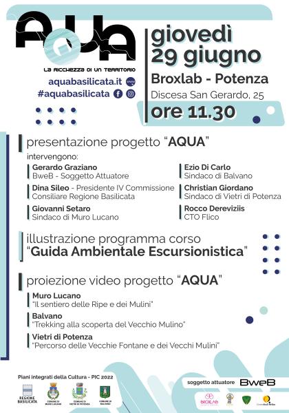 Presentazione  a Potenza del Pic "Acqua - la Ricchezza di un Territorio"
