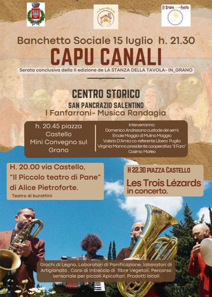 CAPU CANALI, banchetto sociale a chiusura seconda edizione de LA STANZA DELLA TAVOLA -IN_GRANO