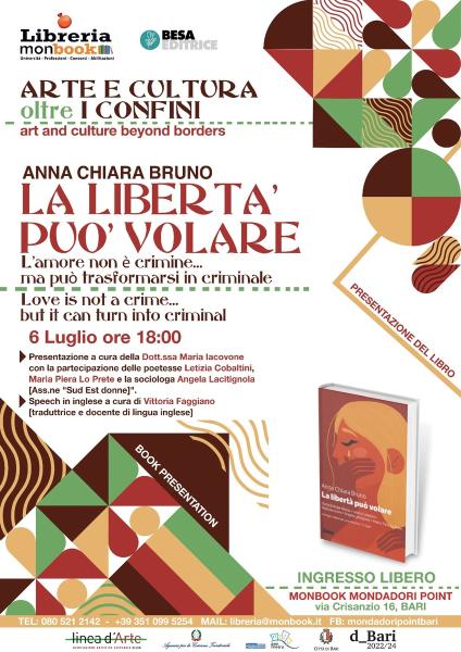 Anna Chiara Bruno presenta “La libertà può volare” per ARTE E CULTURA OLTRE I CONFINI