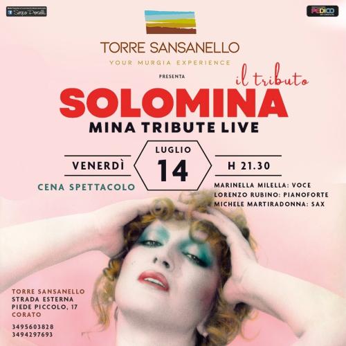 SOLOMINA Mina tribute live cena spettacolo Corato il Tacco