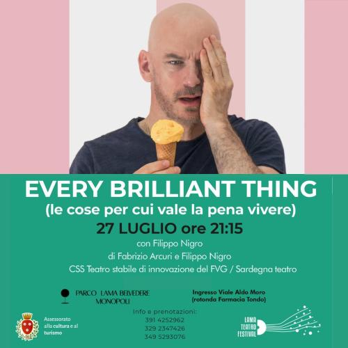 EVERY BRILLIANT THING (le cose per cui vale la pena vivere) con FILIPPO NIGRO