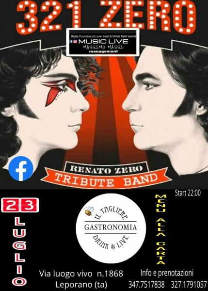 Concerto dei 3 2 1  zero tribute band renato zero