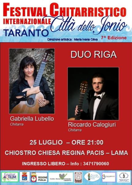 FESTIVAL CHITARRISTICO INTERNAZIONALE "CITTA' DELLO JONIO" Duo chitarristico "RiGa"