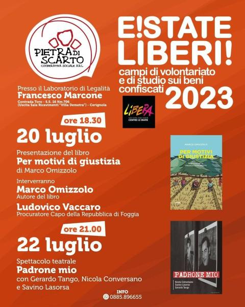 E!State Liberi! Presentazione del libro “Per motivi di giustizia”