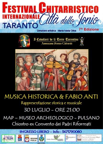 FESTIVAL CHITARRISTICO INTERNAZIONALE "CITTA' DELLO JONIO" MUSICA  HISTORICA & FABIO ANTI con I CAVALIERI DE LI TERRE TARENTINE