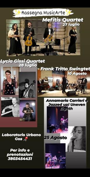 AL VIA LA 15.MA EDIZIONE DEL FESTIVAL “MUSICARTE”  Organizzata dalla Associazione Cultura e Musica “G. Curci” Appuntamento presso il Giardino del Laboratorio Urbano GOS a Barletta