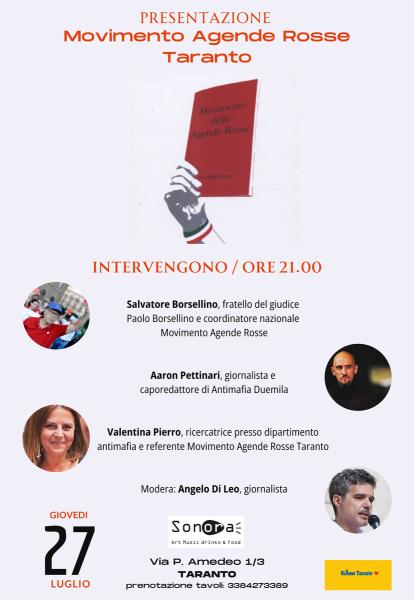 Presentazione del Movimento Agende Rosse Taranto
