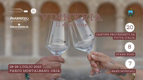Vinhyria, II EDIZIONE: il grande ritorno del percorso itinerante di Oria tra cibo, vini e arte
