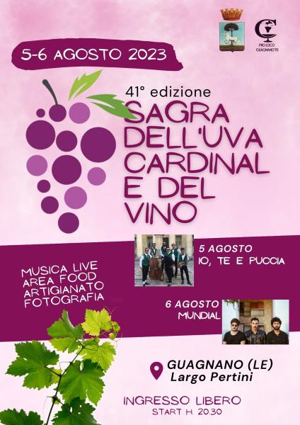 A Guagnano c'è la 41° Sagra dell’Uva Cardinal e del Vino