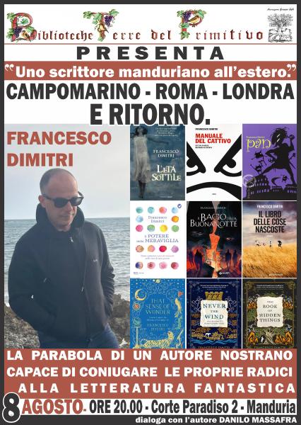FRANCESCO DIMITRI alle Biblioteche delle Terre del Primitivo
