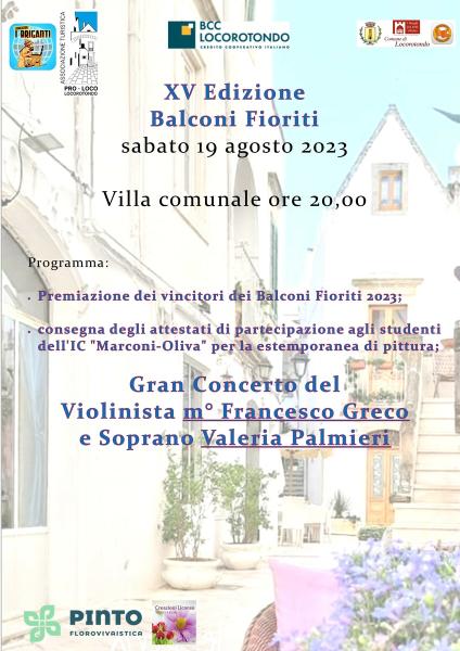 Premiazione XV Concorso Balconi Fioriti