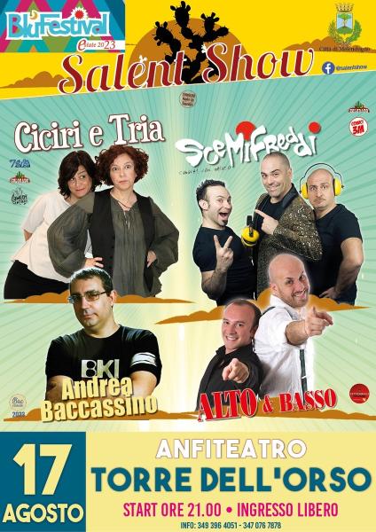 "Blu Festival”: giovedì 17 agosto spazio al buonumore con gli artisti del Salent Show