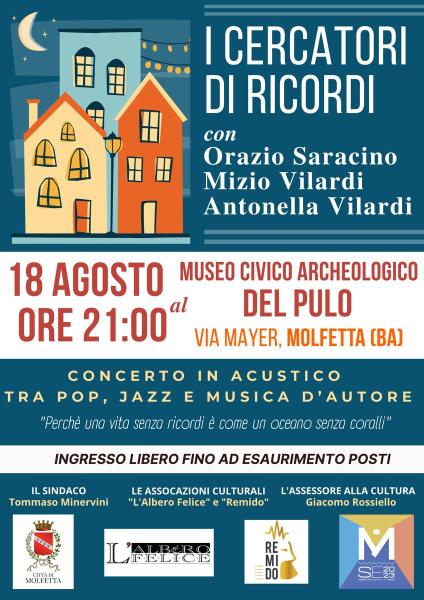 “I CERCATORI DI RICORDI" concerto con Orazio Saracino, Mizio Vilardi e Antonella Vilardi